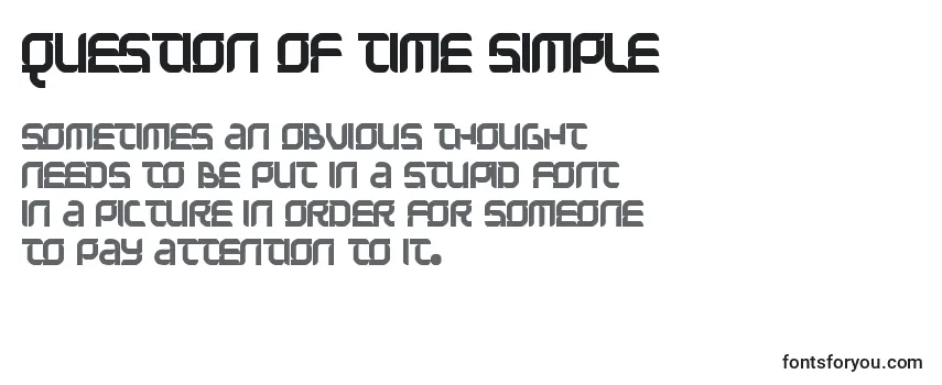 Question Of Time Simple Font