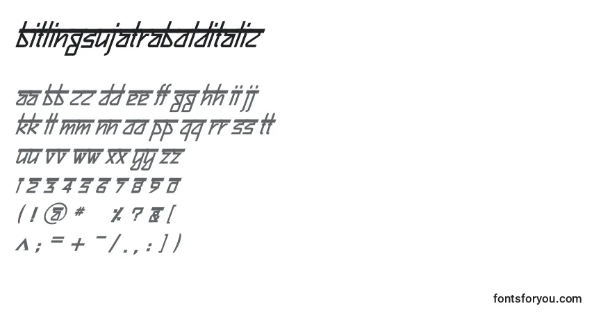 A fonte BitlingsujatraBolditalic – alfabeto, números, caracteres especiais