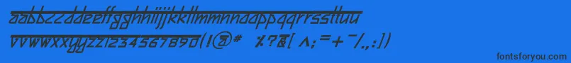 Шрифт BitlingsujatraBolditalic – чёрные шрифты на синем фоне