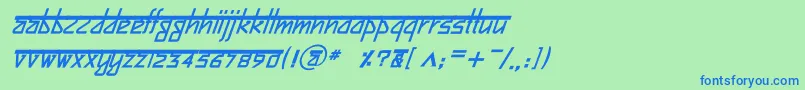 フォントBitlingsujatraBolditalic – 青い文字は緑の背景です。