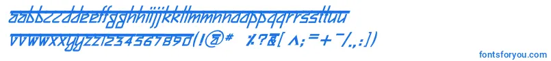 フォントBitlingsujatraBolditalic – 白い背景に青い文字