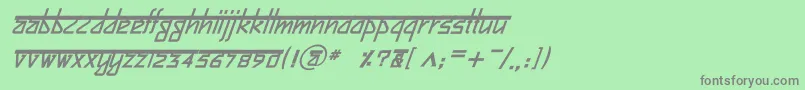 フォントBitlingsujatraBolditalic – 緑の背景に灰色の文字