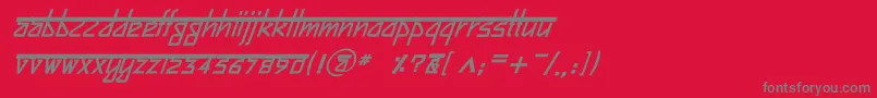 BitlingsujatraBolditalic-Schriftart – Graue Schriften auf rotem Hintergrund