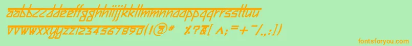 BitlingsujatraBolditalic Font – Orange Fonts on Green Background
