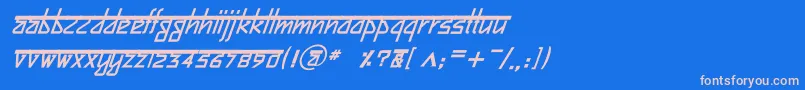 BitlingsujatraBolditalic Font – Pink Fonts on Blue Background