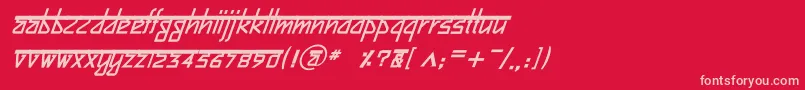 BitlingsujatraBolditalic-Schriftart – Rosa Schriften auf rotem Hintergrund