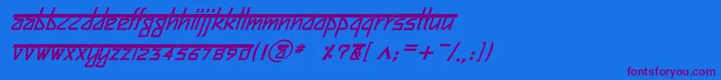 BitlingsujatraBolditalic Font – Purple Fonts on Blue Background