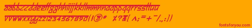 BitlingsujatraBolditalic Font – Red Fonts on Orange Background