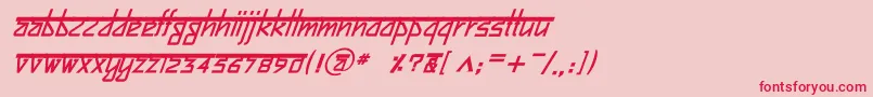 フォントBitlingsujatraBolditalic – ピンクの背景に赤い文字