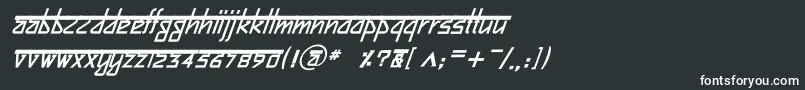 BitlingsujatraBolditalic-fontti – valkoiset fontit mustalla taustalla