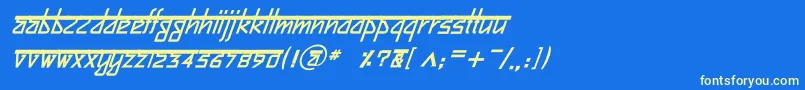 BitlingsujatraBolditalic Font – Yellow Fonts on Blue Background