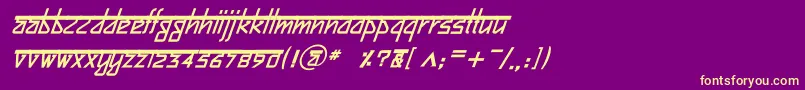 BitlingsujatraBolditalic Font – Yellow Fonts on Purple Background