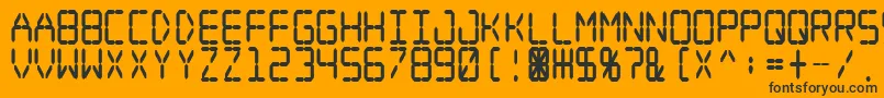 Digital Dream Fat Narrow-Schriftart – Schwarze Schriften auf orangefarbenem Hintergrund