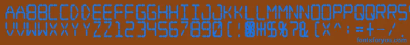 フォントDigital Dream Fat Narrow – 茶色の背景に青い文字
