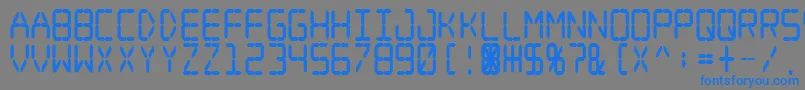 Digital Dream Fat Narrow Font – Blue Fonts on Gray Background