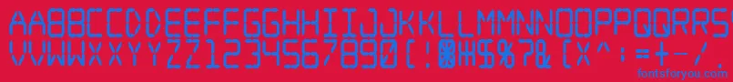 Digital Dream Fat Narrow Font – Blue Fonts on Red Background