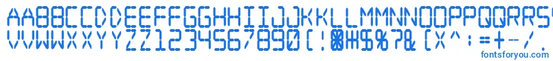 フォントDigital Dream Fat Narrow – 白い背景に青い文字
