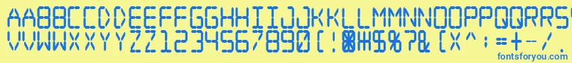 Digital Dream Fat Narrow Font – Blue Fonts on Yellow Background
