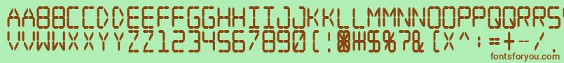 Шрифт Digital Dream Fat Narrow – коричневые шрифты на зелёном фоне