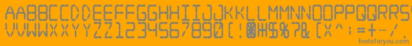 Digital Dream Fat Narrow-Schriftart – Graue Schriften auf orangefarbenem Hintergrund