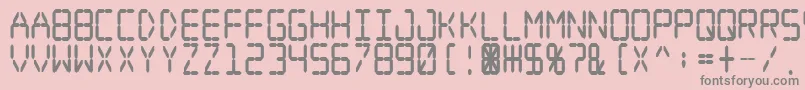 Digital Dream Fat Narrow-fontti – harmaat kirjasimet vaaleanpunaisella taustalla