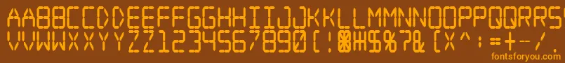 Digital Dream Fat Narrow Font – Orange Fonts on Brown Background