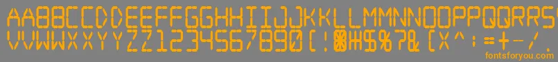 フォントDigital Dream Fat Narrow – オレンジの文字は灰色の背景にあります。