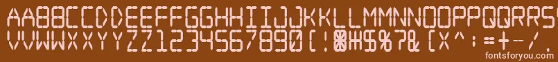 Digital Dream Fat Narrow-fontti – vaaleanpunaiset fontit ruskealla taustalla