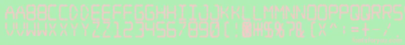 フォントDigital Dream Fat Narrow – 緑の背景にピンクのフォント