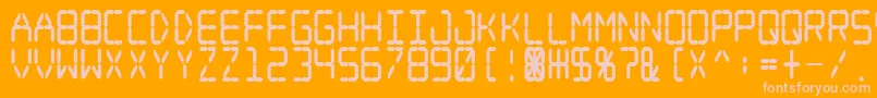Digital Dream Fat Narrow-fontti – vaaleanpunaiset fontit oranssilla taustalla