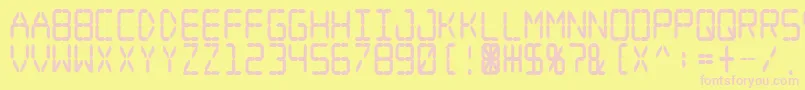 Digital Dream Fat Narrow-fontti – vaaleanpunaiset fontit keltaisella taustalla