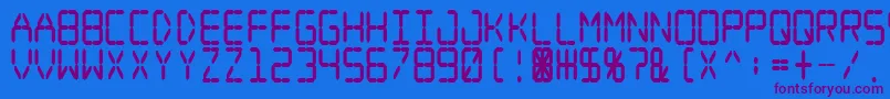 フォントDigital Dream Fat Narrow – 紫色のフォント、青い背景