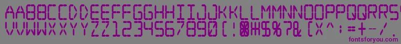 フォントDigital Dream Fat Narrow – 紫色のフォント、灰色の背景