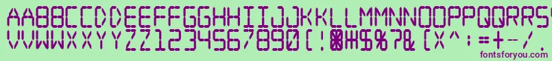 Digital Dream Fat Narrow-fontti – violetit fontit vihreällä taustalla