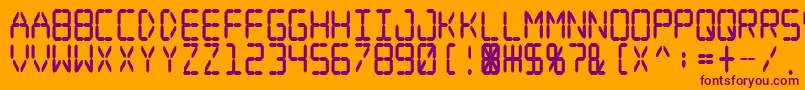 フォントDigital Dream Fat Narrow – オレンジの背景に紫のフォント