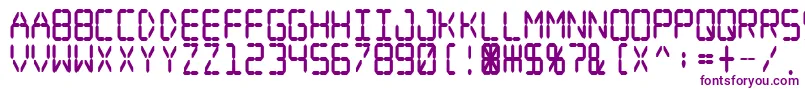 Digital Dream Fat Narrow-Schriftart – Violette Schriften auf weißem Hintergrund