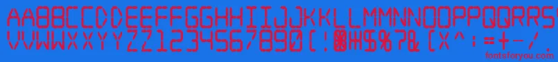 Digital Dream Fat Narrow Font – Red Fonts on Blue Background