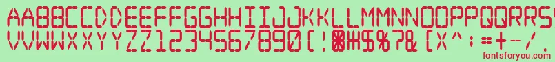 フォントDigital Dream Fat Narrow – 赤い文字の緑の背景
