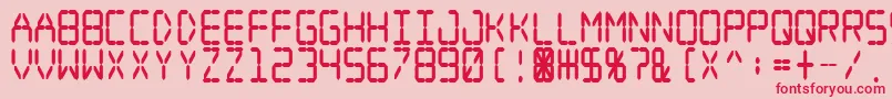 Digital Dream Fat Narrow-fontti – punaiset fontit vaaleanpunaisella taustalla