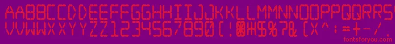 フォントDigital Dream Fat Narrow – 紫の背景に赤い文字