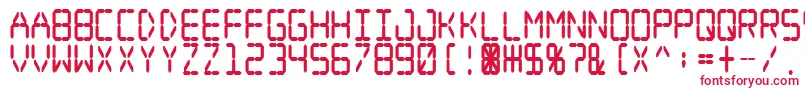 Шрифт Digital Dream Fat Narrow – красные шрифты на белом фоне