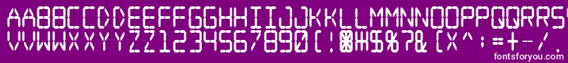 Digital Dream Fat Narrow-fontti – valkoiset fontit violetilla taustalla