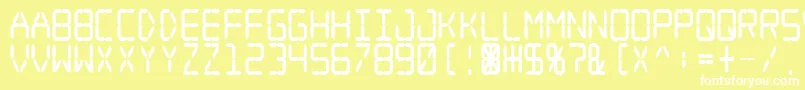 Digital Dream Fat Narrow-fontti – valkoiset fontit keltaisella taustalla