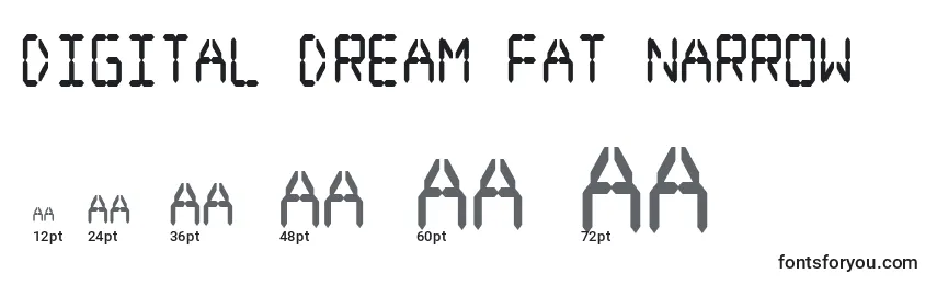 Размеры шрифта Digital Dream Fat Narrow