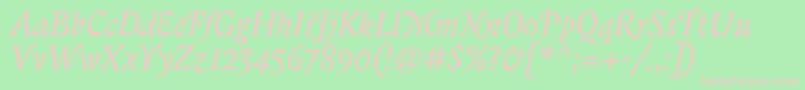 BiblonitcswashItalic Font – Pink Fonts on Green Background