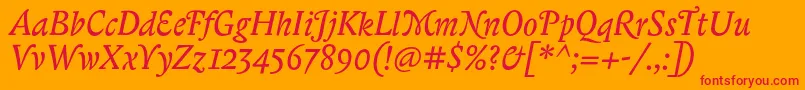 fuente BiblonitcswashItalic – Fuentes Rojas Sobre Fondo Naranja