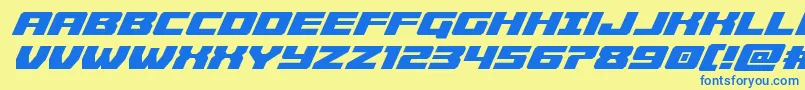 Więcej informacji o czcionce Cruiserfortressital Czcionka Cruiserfortressital – niebieskie czcionki na żółtym tle