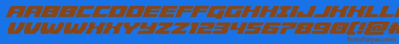 Cruiserfortressital Font – Brown Fonts on Blue Background