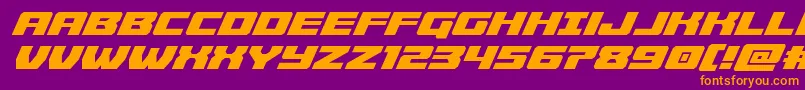 Czcionka Cruiserfortressital – pomarańczowe czcionki na fioletowym tle