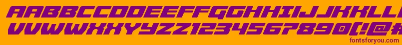 Cruiserfortressital Font – Purple Fonts on Orange Background